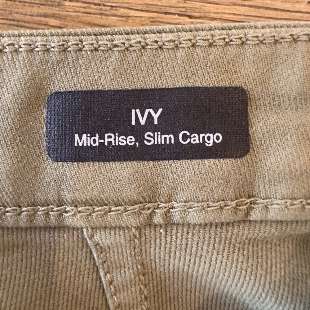 Mavi IVY Mid Rise Slim Cargo Jeans Pants Jogger-Khaki Green-Women Sz 25/28-Small - Picture 11 of 16